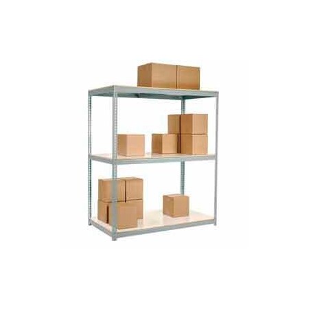 Global Industrial 3 Shelf, Heavy Duty Boltless Shelving, Starter, 72inW x 48inD x 96inH, Laminate Deck 504651GY